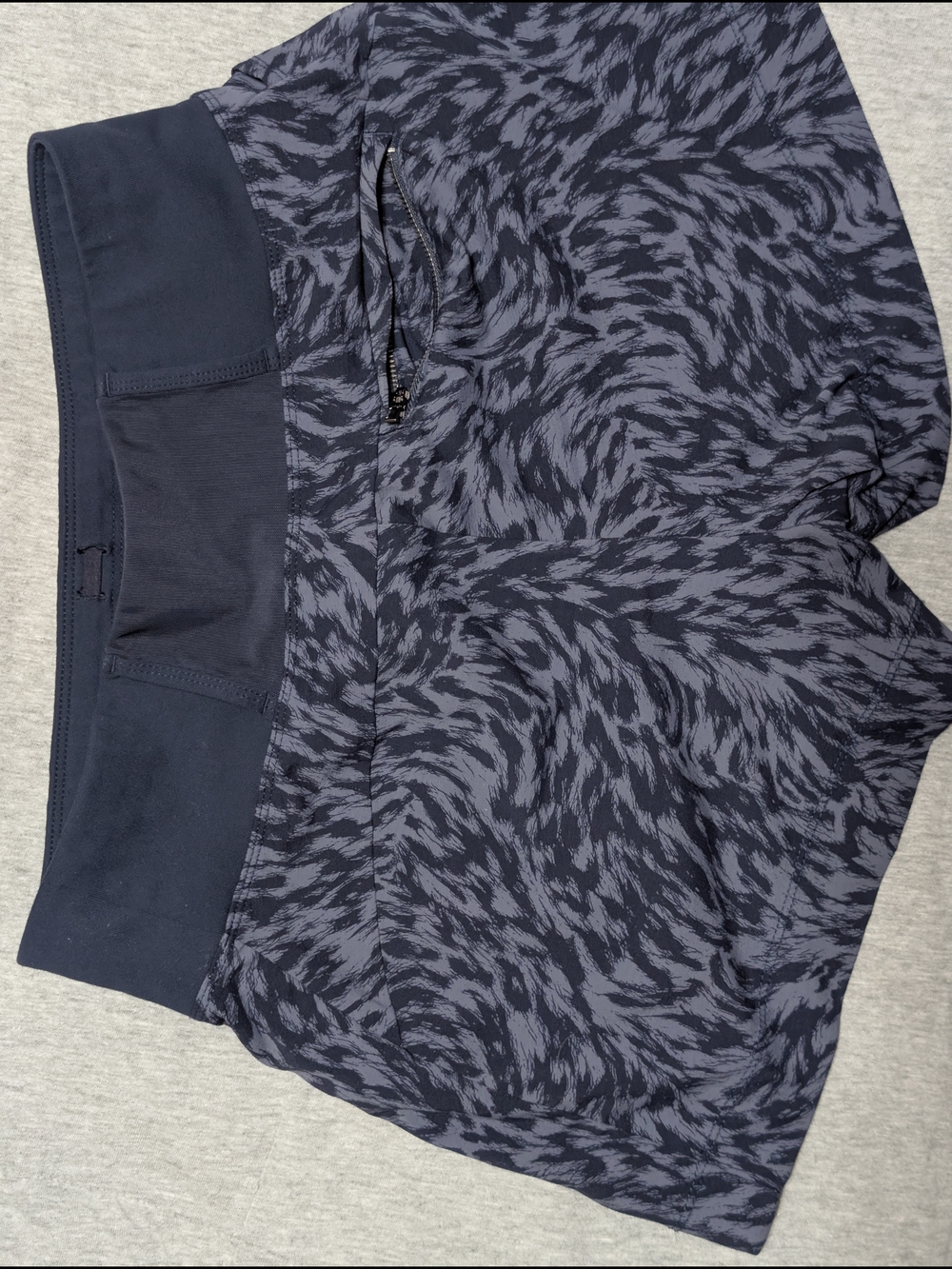 Navy Patterned Athletic Shorts